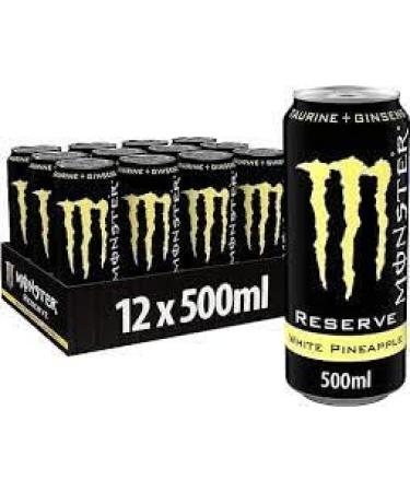Monster Energy Drinks 12x500ml Fresh New Energy Drinks (Reserve White Pineapple)