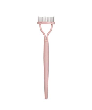 Eyelash Comb, Acavado Eyelashes Mascara Separator Tool Lash Comb with Metal Teeth (Pink) Light Pink