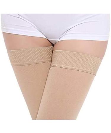 TOFLY Thigh High Compression Stockings 20-30mmHg - Silicone Band, Footless Sleeves - 3XL Beige - Buy Online on GoSupps.com