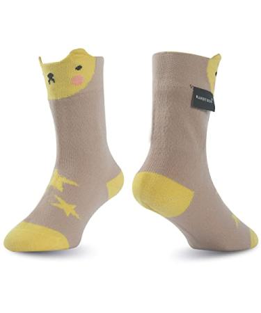 RANDY SUN Waterproof Socks, Boys Outdoor Sports Sock For Hiking/Ski/Fishing 1 Pair Light Brown&yellow-ultra-thin-waterproof Socks Small