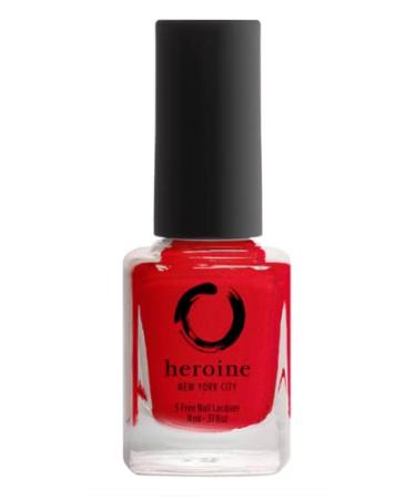 heroine.nyc red nail polish - Cruelty-Free  Vegan and Non-Toxic (9-free) Formula - .37 fl. oz. (11 ml) - red nails  1 bottle - CRIME SCENE  Bright Red