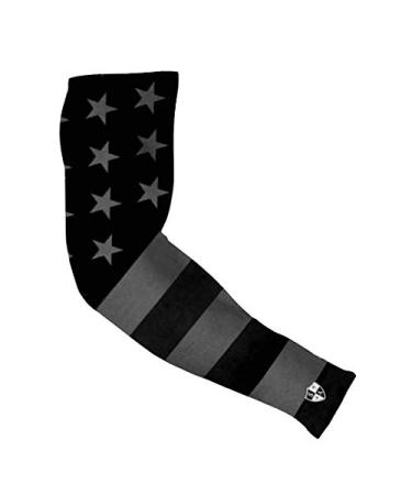 S A Compression Arm Sleeve - Arm Shield for Men and Women - UPF 40+ Sun Protection, Moisture Wicking, 4-Way Stretch Small/Medium 1 Pack : Blackout American Flag