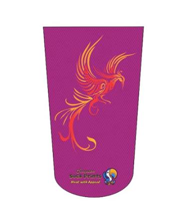Heal with Appeal Amputee stump sock Phoenix Flying magenta bgnd V1 3Ply stump sock