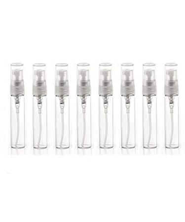 WOIWO 10 Pieces 5ml Mini Clear Glass Bottle Atomizer Refillable Perfume Empty Sample Bottle for Travel Party