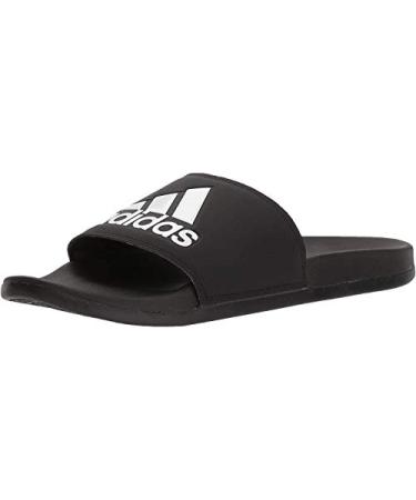 adidas Men's Adilette Comfort Slides Sandal 10 Black/Black/White