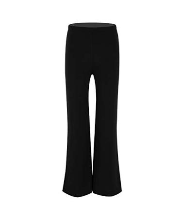dPois Kids Girls Boys Solid Color Flared Pants Jazz Latin Dance Leggings Athletic Casual Trousers Activewear Black (Boys) 12