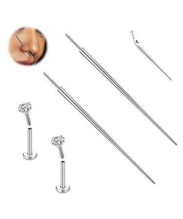 BodyAce G23 Titanium Threadless Piercing Taper, 14G 16G 18G Piercing Taper Insertion Pin, Body Piercing Stretching Kit Assistant Tool for Nose/Ear/Navel/Lip/Eyebrow 16G(1.2mm)