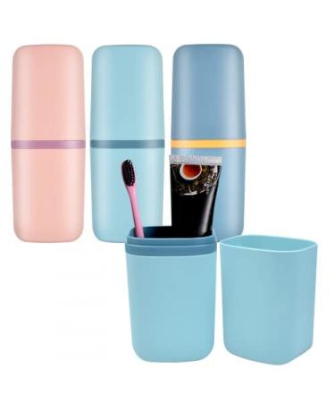 AvoDovA Travel Toothbrush Cup 3Pcs Portable Toothbrush Case Plastic Travel Toothbrush Holder for Travel Business Trip Home School Supplies