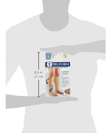 Truform 15-20 mmHg Compression Stockings for Men and Women - Knee High Open Toe - Beige, Large - 1 Pair - Buy Online on GoSupps.com