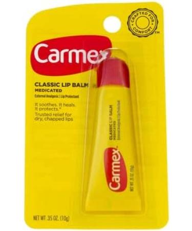 Carmex Original Lip Balm - 0.35 oz | Best External Analgesic for Chapped Lips | International Shipping Available - Buy Online on GoSupps.com