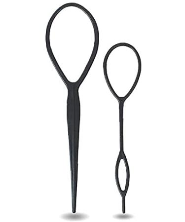 2pcs Hair Braid Accessories tail Styling Maker Clip French Braid Tool Magic Topsy Tail Loop Hair KitWomen Girls(black) Attractive Design
