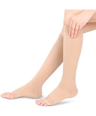Shop Open Toe Compression Stockings for Men & Women | 20-30 mmHg Knee-High Calf Sleeves for Travel & Pregnancy - Buy Online on GoSupps.com