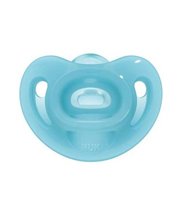 NUK Sensitive Pacifier for 0-6 Months | 100% Silicone BPA-Free | Gentle for Delicate Skin | Blue & Green 2-Pack - Buy Online on GoSupps.com