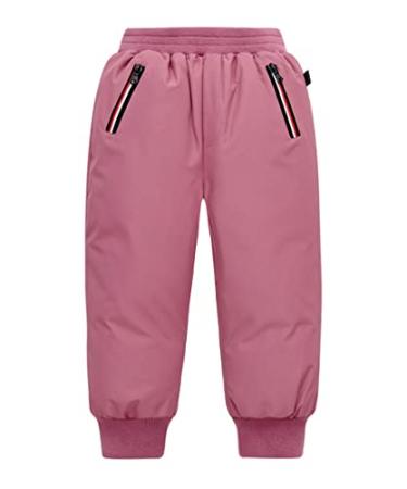 C2M Boys Girls Down Snow Pants Water Resistant Thick Warm Pants Winter Trousers 6 Years Padded Pink
