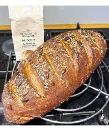 Wright's Mixed Grain Bread Mix 500g X 5 Pack With Seeds and Grains High in Fibre For Machine or Hand Baking Simply Add Water Suitable for Vegetarians - Buy Online on GoSupps.com