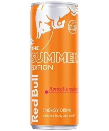 Summer Red Bull Energy Drink Strawberry & Apricot Flavour 250ml Cans 12 Pack Best Before April 2024 - Buy Online on GoSupps.com