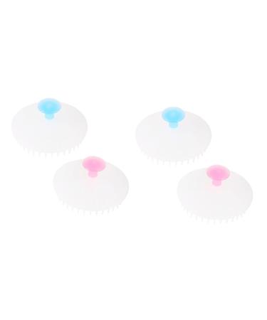 Minkissy 4 pieces of shampoo brush silicone scalp massager hand scrubber bathroom cleaner brush bathing scrubber cleaning tool scalp massager for Miss Bath Brush Handheld polyethylene