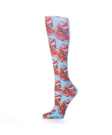 Red Moby Celeste-Stein-CMPS-2147 Womens 8-15 mmHg Compression Sock - Pixel Rudolph Blue