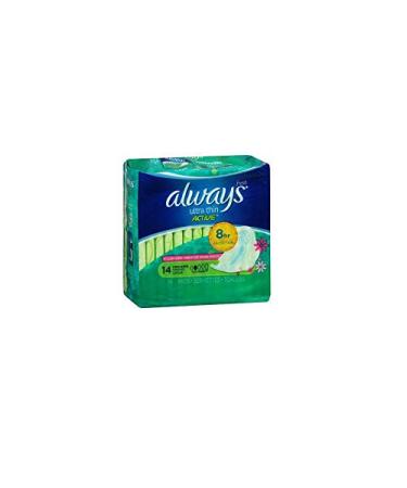 Always Fresh Ultra Thin Pads Long Super Flexi-Wings Clean Scent - 14 ct Pack of 1