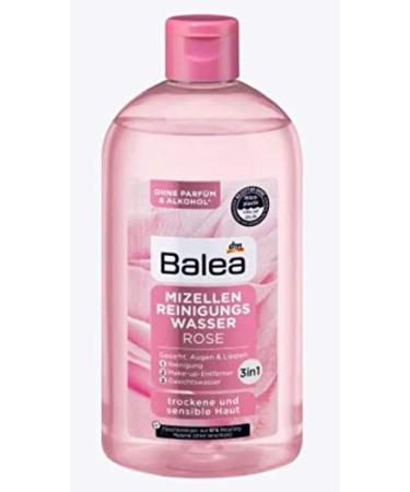 Eau Micellaire D maquillante l'Eau de Rose 3 en 1 : Nettoyant D maquillant et Tonique Visage Pour Peaux S ches et Sensibles 400ml Nettoyage Efficace pour Visage Yeux et L vres Balea