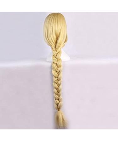 Rapunzel Cosplay Wig | Long Straight Blonde Synthetic Hair Wig + Cap | Perfect for Tangled Princess Costume - Buy Online on GoSupps.com