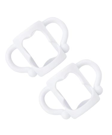 Toyvian 2pcs Baby Bottle Handles Silicone Wide Neck Baby Milk Bottle Handle White Toddler Feeding Bottle Grip for Kids Small Hand