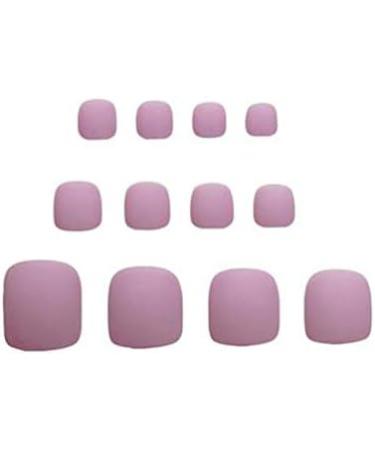 24pcs French Matte Fake Toenails for Women Short False Toenails with Full Cover Design Sticker On Toe Nail Artificial Toenails Glue On Toe Nails for Women Pink - Buy Online on GoSupps.com