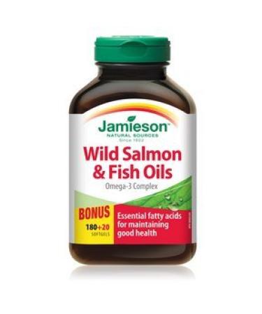 Jamieson Wild Salmon & Fish Oils Omega-3 Complex 1000mg 200 softgels Bonus