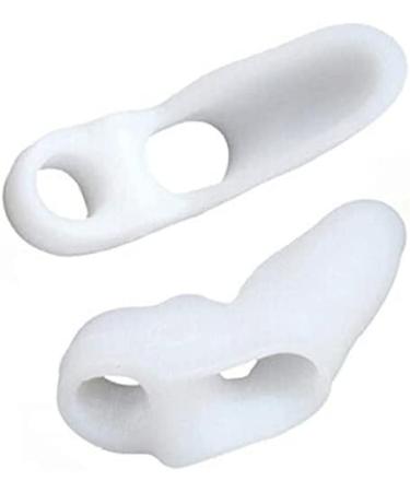 Toe spacers Toe Separator Soft Toe Separator Practical 2 Hole Silicone Toe Stretcher Portable Hallux Valgus Corrector Straightener White Foot Care Tools
