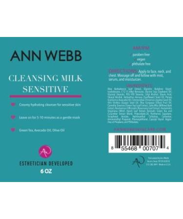 Sensitive Cleansing Milk | Gentle Daily Face Cleanser for Sensitive Skin | Nourishing & Rejuvenating | 6oz - All Skin Types Non-Irritating Formula - Buy Online on GoSupps.com