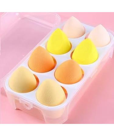 Premium Makeup Sponge Set - 8 Pieces in Yellow & Beige for Dry & Wet Application | International Shipping Available - Buy Online on GoSupps.com