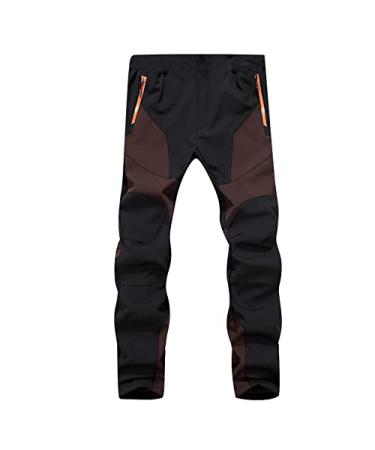 Men's Fashion Outdoor Waterproof and Windproof Mountaineering Travel Breathable Zipper Sports Pants XX-Large 02coffee