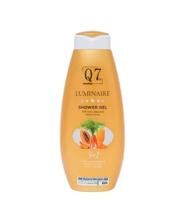 Q7Paris Luminaire 3-in-1 Shower gel: Skin Lightening Exfoliating and Anti-Aging With fruity papaya turmeric and zesty lemon peel Suitable for Face and Body 750ml