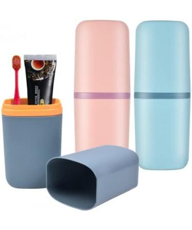 AvoDovA Travel Toothbrush Cup 3Pcs Portable Toothbrush Case Plastic Travel Toothbrush Holder for Travel Business Trip Home School Supplies - Buy Online on GoSupps.com