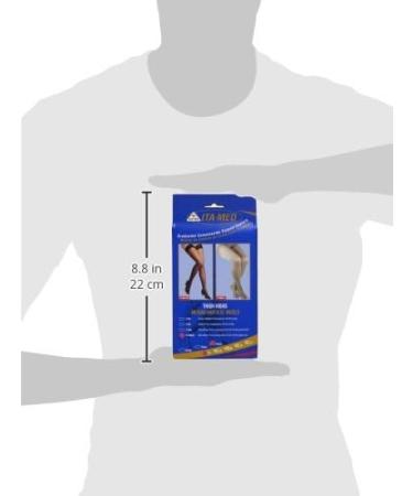ITA-MED 25-35 mmHg H-306 Open Toe Thigh High Compression Stockings - Black 2 Pieces - International Shipping Available - Buy Online on GoSupps.com