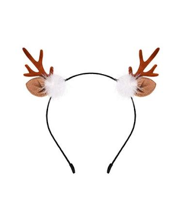 DS. DISTINCTIVE STYLE Deer Antler Headband Reindeer Fawn Horn Hair Accessories for Christmas