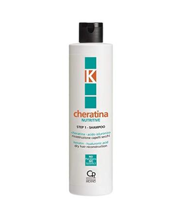 K-Cheratina - Keratin Repairing Nourishing Shampoo - Keratin-based Reconstruction for Dry and Damaged Hair - Formula Enriched with Hyaluronic Acid - Step 1 - 250 ml Bottle