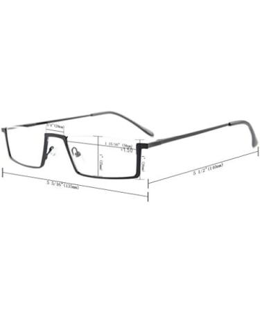 Eyekepper Quality Metal Half-Rim Reading Glasses +3.0 | Spring Hinge | Silver | International Shipping - Buy Online on GoSupps.com