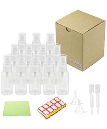 Bigkasi 12x30ml Refillable Travel Spray Bottles Set | Transparent Atomizer with Funnels & Pipettes | Ideal for Cleaning Liquids & Travel Essentials - Buy Online on GoSupps.com
