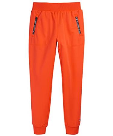 Tommy Hilfiger Girls' Sport Jogger Sweatpants with Zip Up Pockets 12-14 Fiery Coal