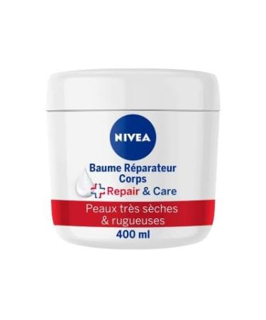 NIVEA NIVEA Repair Balm Face Body & Hands Very Dry Skin (1 x 400ml) Vitamin E & Glycerin Cream for Extra Dry Rough Skin 72H Mois