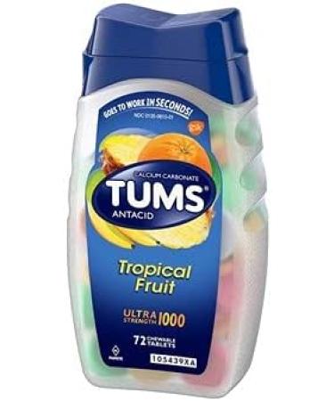 TUMS Ultra Strength 1000 Chewable Tablets - Assorted Tropical Fruit Flavor - 72 ct - Buy Online on GoSupps.com