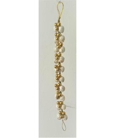 ARTIFICIAL SCENTED FLORAL GAJRA with GOLDEN BEADS BY BANA CREATION LARGE SIZE FOR JUDA HAIR STYLE