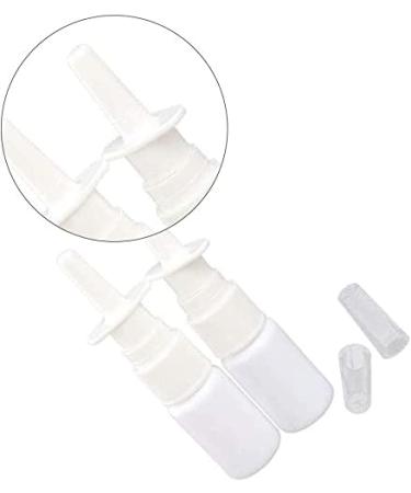 2pcs Empty Refillable White Plastic Nasal Spray Bottles - Medical Grade Pump Sprayer Vial for Saline Water Wash - Deft Design - Buy Online on GoSupps.com