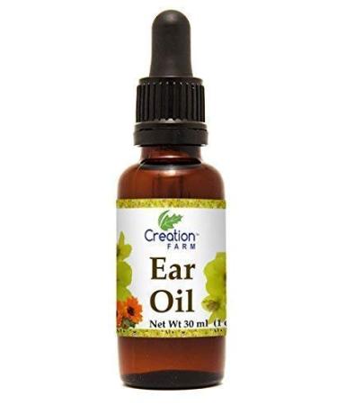 Creation Farm Ear Oil Drops with Mullein  Calendula  St Johns Wort  All Natural Herbal Relief for Earwax Removal  Earache Soothing  Itchy Irritated  Clogged or Dry Ears Made in USA