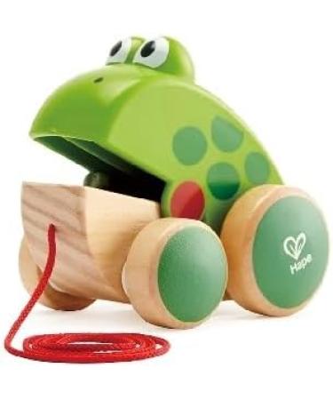 Hape Pull Frosch Fridolin - Wooden Frog Pull Toy for Toddlers | Colorful Fly-Eating Toy | International Shipping Available - Buy Online on GoSupps.com