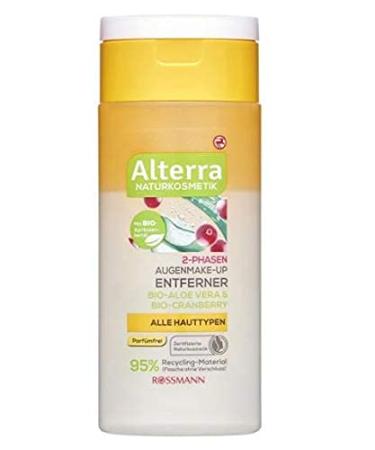 2-phases Eye make-up remover-natural cosmetics-with organic aloe vera & organic cranberry-removed effortlessly and gently yourself waterproof make-up-100 ml