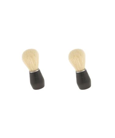 2 x Soft Men's Beard Brush with Plastic Handle for Salon Barber Shop Home Use Set of 2 (Black)