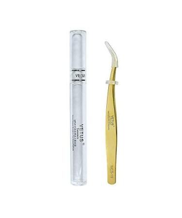 Vetus Stainless Steel Straight Tip Tweezers for Eyelash & Eyebrow Extension - Golden (MCS-19) - Buy Online on GoSupps.com