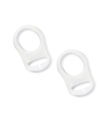 Lmyzcbzl Silicone Dummy Clips Adapter 2 Pcs Silicone Button Ring Silicone Adapter Ring Dummy Pacifier Clip Adapter for Button-Style Pacifier transparent